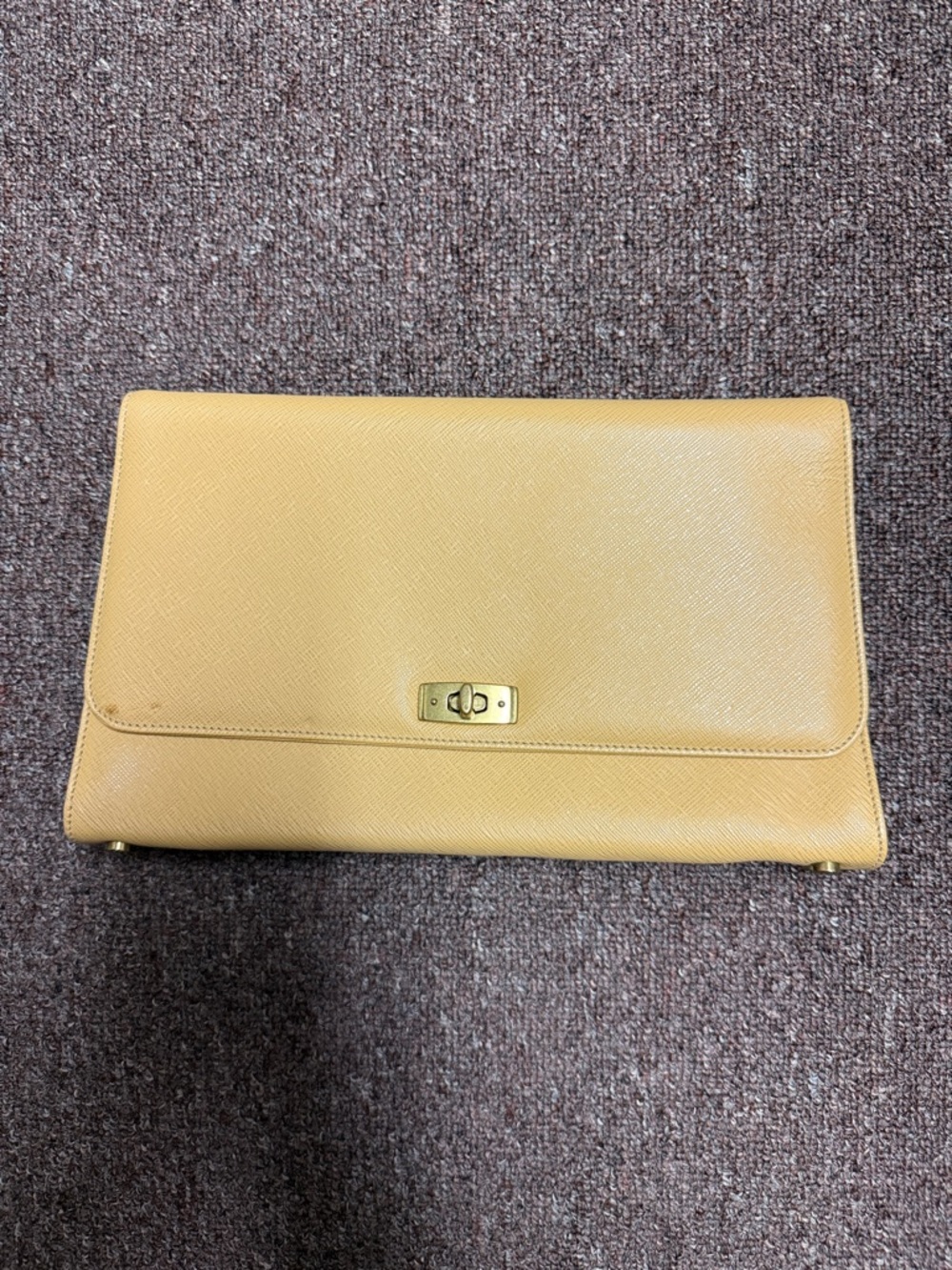 Vintage Coach 7000 clutch made in ITALY Gramercy line maize YELLOW wheat